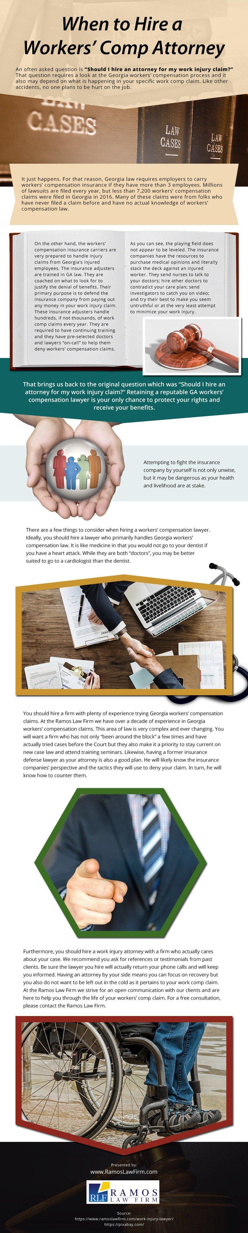 When to Hire a Workers' Comp Attorney [infographic]